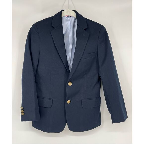 Tommy Hilfiger Navy Blazer Jacket Boys Size 10 Gold Buttons Classic Preppy Style - Picture 1 of 12